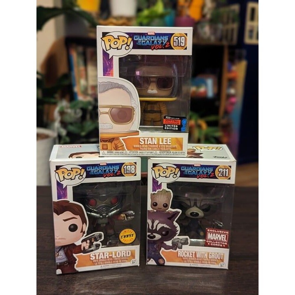 Guardians of the Galaxy Marvel Funko Pop Lot Stan Lee Star Lord Groot Rocket